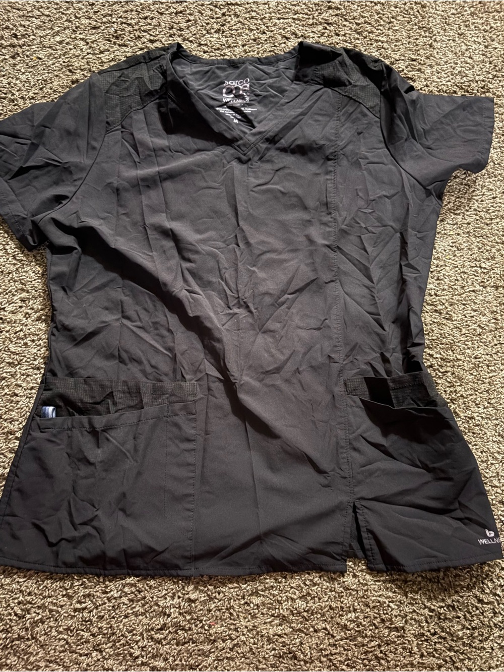Barco Uniforms Black V-Neck Short Sleeve Scrub Top